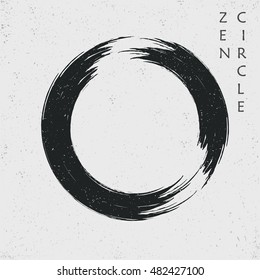 Zen black circle, vector