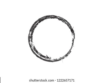 Zen Buddhism Symbolic Circle Vector Illustration. Hand Paint Brush Enso Circle Vector Design. Chinese Meditative Symbol Emblem. Original and Trend Logo Design
