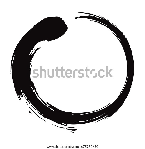 Zen Circleブラシ黒インクベクターイラスト のベクター画像素材 ロイヤリティフリー