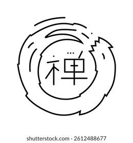 zen circle enso line icon vector. zen circle enso sign. isolated contour symbol black illustration