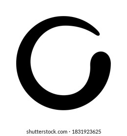zen circle isolated on white, zero spiral logo with lines swirl shape, zen sign, zero symbol