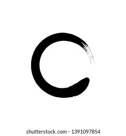 Zen circle vector logo. Enso vector logo