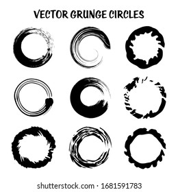 Zen circles grunge brush strokes rounds.