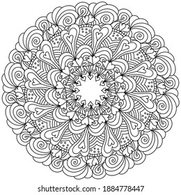 Zen Coloring Page Form Symmetrical Mandala Stock Vector (Royalty Free ...