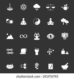 Zen concept icons on gray background