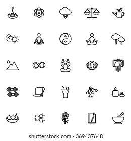 Zen concept line icons on white background, stock vector