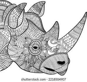 zen doodle hand-drawn adult coloring image