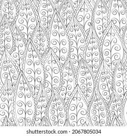 Zen Doodle Leaves Seamless Pattern Design Stock Vector (Royalty Free ...