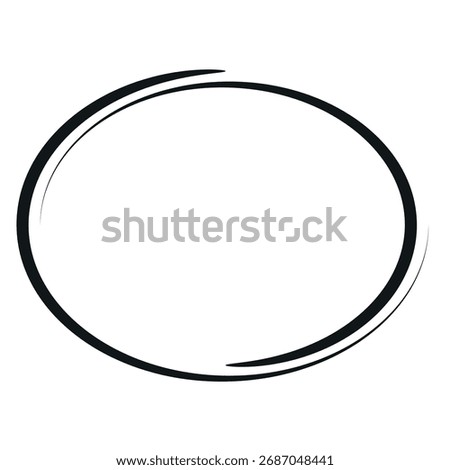 Zen Enso Circle with Flowing Tapered Black Brushstroke Lines