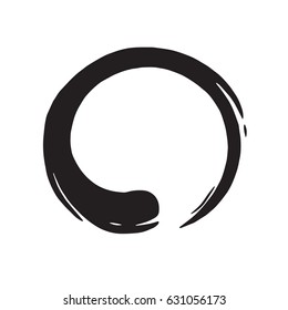 Zen Enso Circle Logo Hand Drawn Shape
