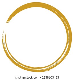 Zen Enso Gold Art Brush Circle Logo Design Vector