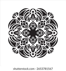Flor Zen: Modelo de Mandala Floral Mínimo