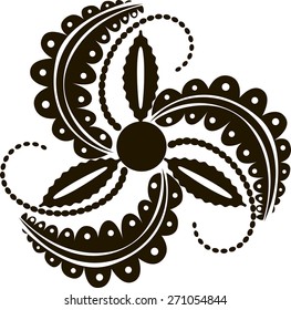 Zen flowers circle isolated over white illustration 