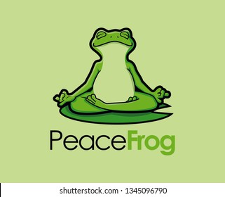 Zen Frog Character Mascot Yoga Logo Vector