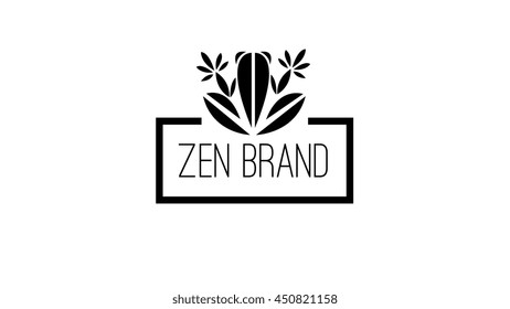 Zen frog vector logo template