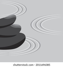 zen garden black stones for relaxation