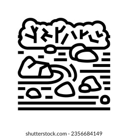 zen garden buddhism line icon vector. zen garden buddhism sign. isolated contour symbol black illustration