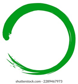 Zen Green Circle Art Brush Stroke Logo Design Icon