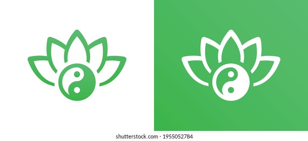 Zen, health and wellness spa icon. Balance and harmony yoga sign.