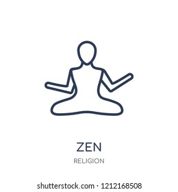 Zen icon. Zen linear symbol design from Religion collection. Simple outline element vector illustration on white background.
