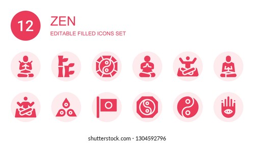 Zen Icon Set Collection 12 Filled Stock Vector (Royalty Free ...