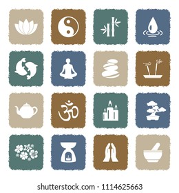 Zen Icons. Grunge Color Flat Design. Vector Illustration. 