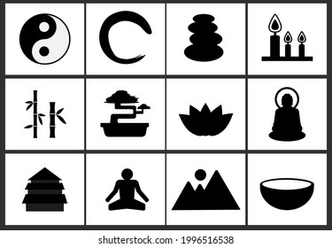 Zen icons set vector illustration