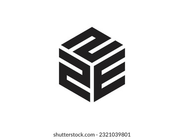 ZEN Initial Monogram Letter ezn Logo Design Vector Template z e n Cube Polygon Letter Logo Design