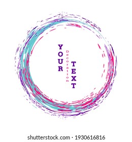 
Emblema del círculo de tinta zen. Pintar golpes. Golpes multicolores. Plantilla de diseño para el diseño de carteles, carteles, folletos, portadas, revistas. EPS 10