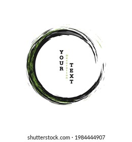 Emblema del círculo de tinta zen. Pintar golpes. Golpes multicolores. Plantilla de diseño para el diseño de carteles, carteles, folletos, portadas, revistas. EPS 10