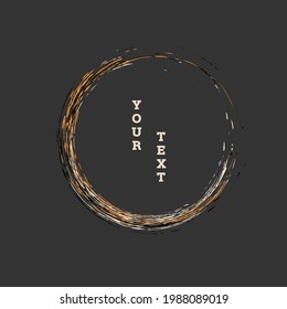 Zen ink circle emblem. Paint strokes. Multi-colored strokes. Design template for the design of banners, posters, booklets, covers, magazines. EPS 10