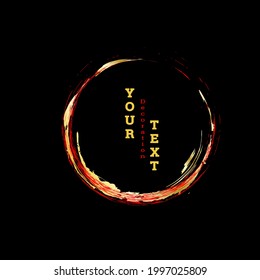 Zen ink circle emblem. Paint strokes. Multi-colored strokes. Design template for the design of banners, posters, booklets, covers, magazines. EPS 10