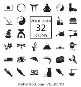Zen and Japan 32 icons set.