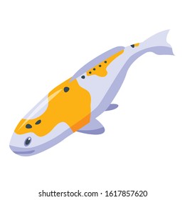 Zen koi carp icon. Isometric of zen koi carp vector icon for web design isolated on white background
