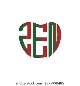 Diseño creativo del logo de la carta ZEN. Diseño único ZEN.
