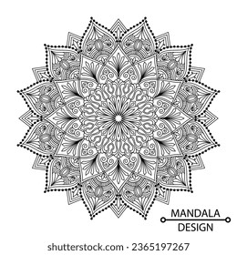 Zen Like Mandala Design of Coloring Book Page. Easy Mandala Coloring Book Pages for Adults to Relax, Experiences Give Relief. Resizeable Vector File