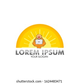 zen logo icon  for business and market place company with monk illustration