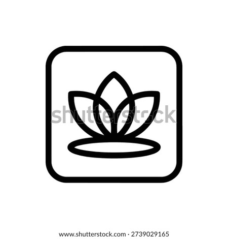 Zen lotus flower icon, tranquility, meditation, yoga, spa, nature