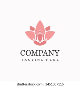 Zen lotus for yoga and healthy mind logo template
