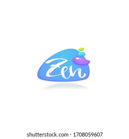 Zen and Meditation logo with lettering composition and spa stones