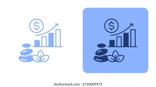 Zen MixedIlustración de icono de color de dos tonos y fondo contrastante