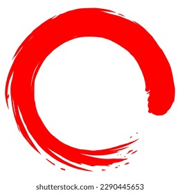 Cepillo de Círculo Rojo Zen Aplastar arte vector de pintura japonés