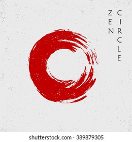 Zen red circle, vector