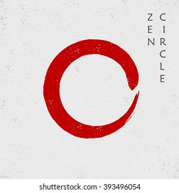Zen red circle, vector