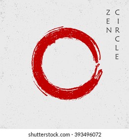 Zen red circle, vector