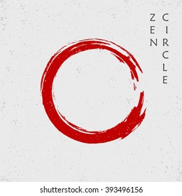 Zen red circle, vector