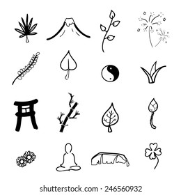 Zen and spa icons cartoon vector