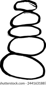 Zen Stone Dry Brush Hand Drawn Icon