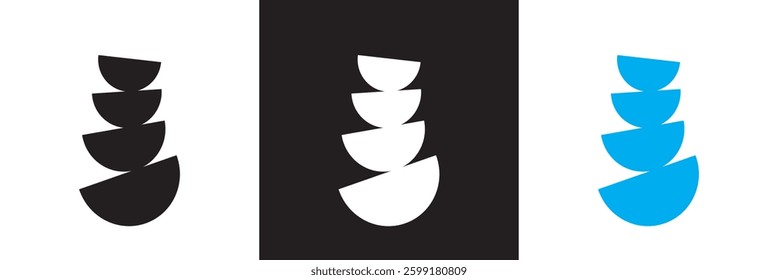 Zen Stone icon. Vector for Wellness, Meditation, and Spa Branding.  Vector illustration. isolated on white and black background. EPS 10