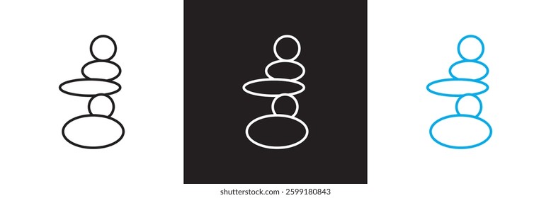 Zen Stone icon. Vector for Wellness, Meditation, and Spa Branding.  Vector illustration. isolated on white and black background. EPS 10
